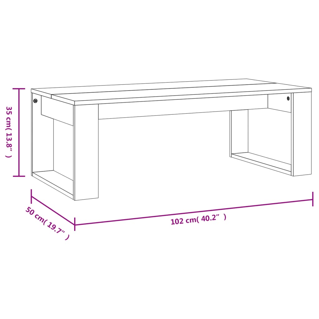 Salongbord Svart 102X50X35 Cm Konstruert Tre