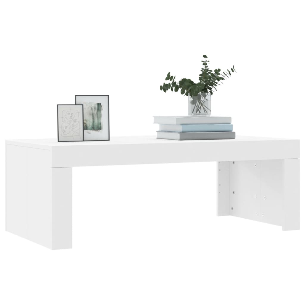 Salongbord Hvit 102X50X36 Cm Konstruert Tre