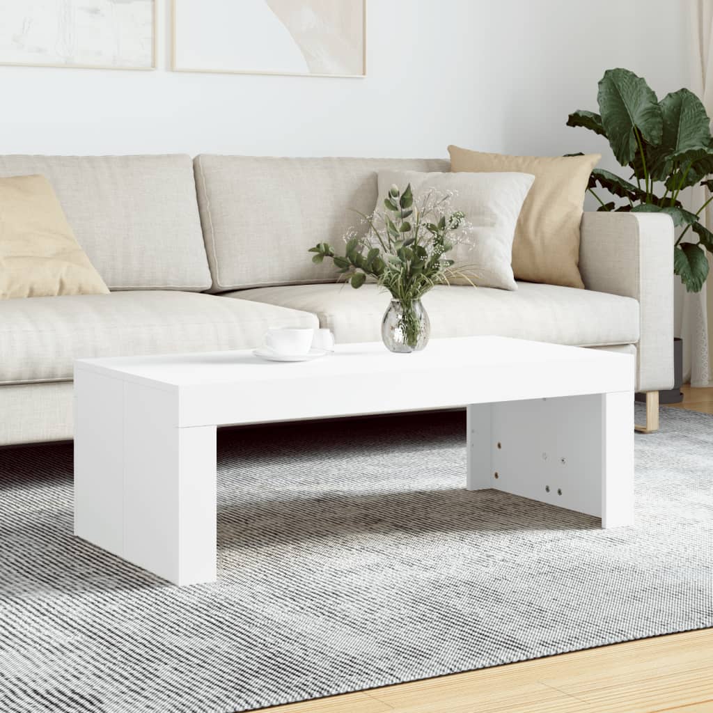 Salongbord Hvit 102X50X36 Cm Konstruert Tre
