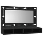 Speilskap Med Led Svart 90X31,5X62 Cm