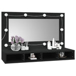 Speilskap Med Led Svart 90X31,5X62 Cm