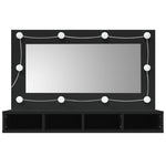 Speilskap Med Led Svart 90X31,5X62 Cm