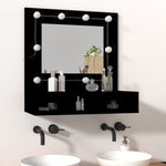 Speilskap Med Led Svart 60X31,5X62 Cm