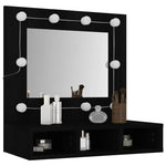 Speilskap Med Led Svart 60X31,5X62 Cm