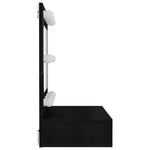 Speilskap Med Led Svart 60X31,5X62 Cm
