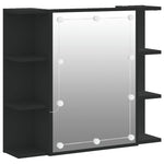 Speilskap Med Led Svart 70X16,5X60 Cm