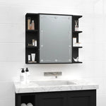 Speilskap Med Led Svart 70X16,5X60 Cm