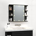 Speilskap Med Led Svart 70X16,5X60 Cm