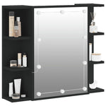 Speilskap Med Led Svart 70X16,5X60 Cm