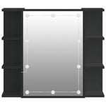 Speilskap Med Led Svart 70X16,5X60 Cm