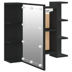 Speilskap Med Led Svart 70X16,5X60 Cm