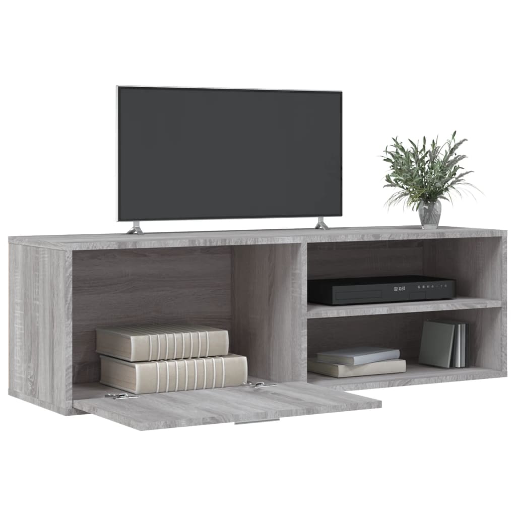 Tv-Benk Grå Sonoma 120X34X37 Cm Sponplate
