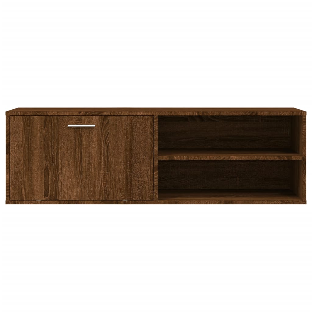 Tv-Benk Brun Eik 120X34X37 Cm Konstruert Tre