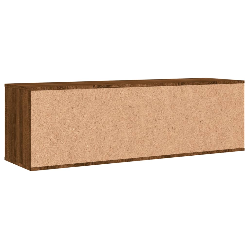 Tv-Benk Brun Eik 120X34X37 Cm Konstruert Tre