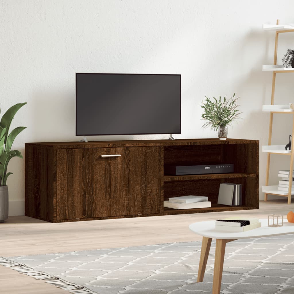 Tv-Benk Brun Eik 120X34X37 Cm Konstruert Tre