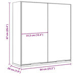 Baderomsspeil Svart 64X20X67 Cm Konstruert Tre