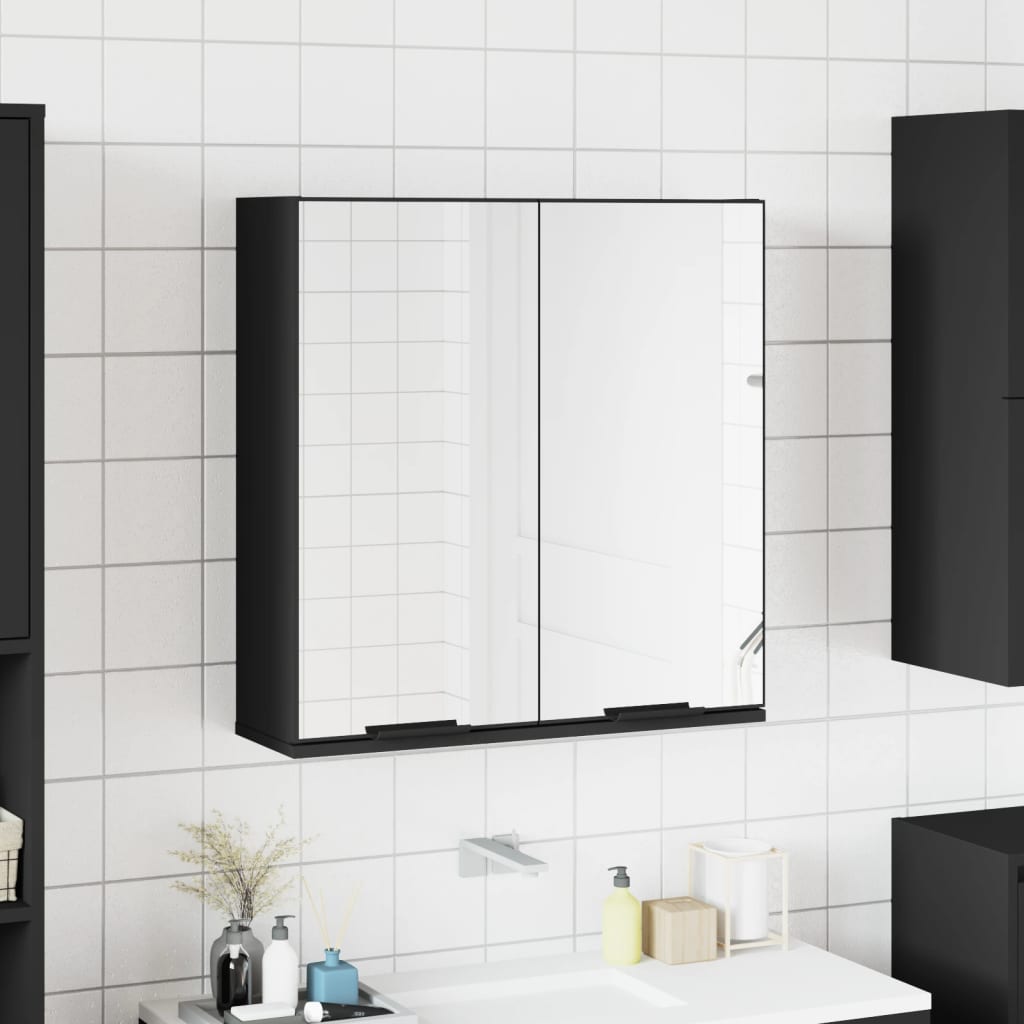 Baderomsspeil Svart 64X20X67 Cm Konstruert Tre