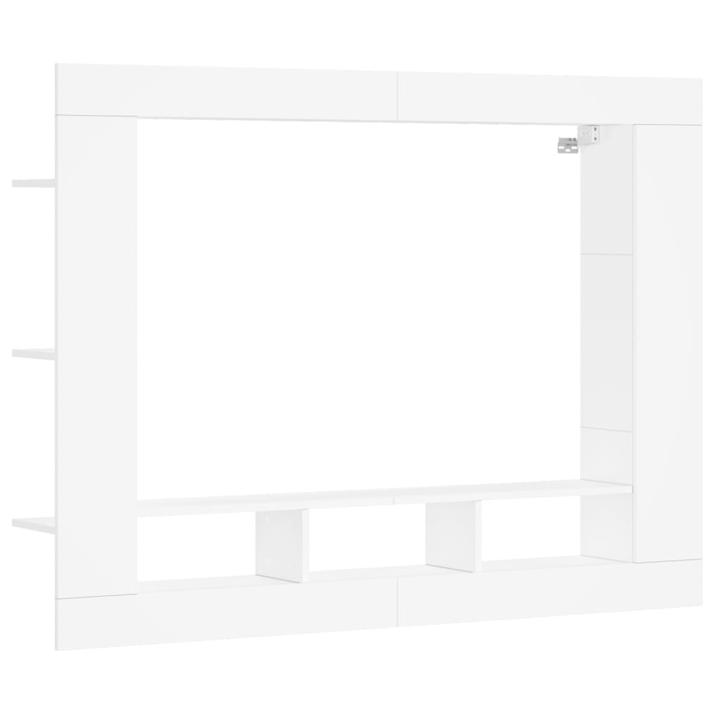 Tv-Benk Hvit 152X22X113 Cm Konstruert Tre