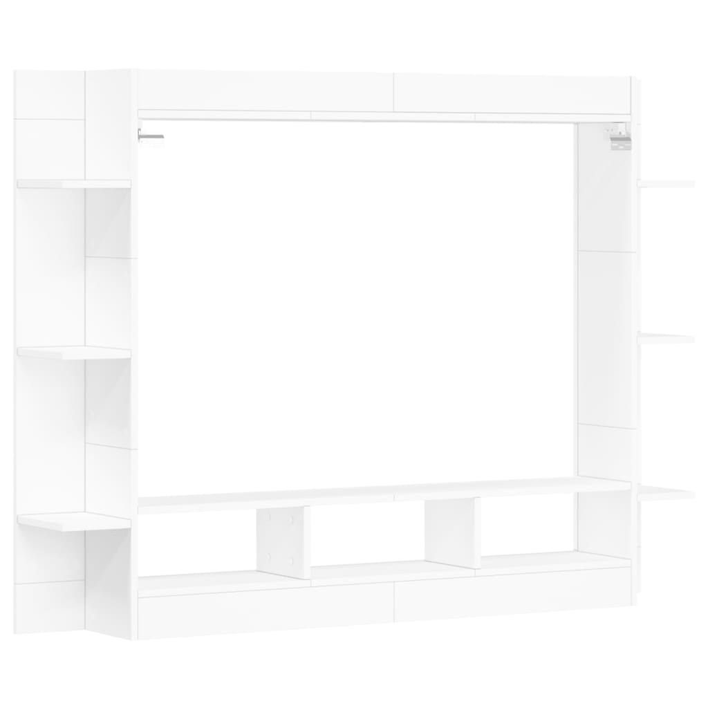 Tv-Benk Hvit 152X22X113 Cm Konstruert Tre
