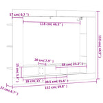Tv-Benk Hvit 152X22X113 Cm Konstruert Tre