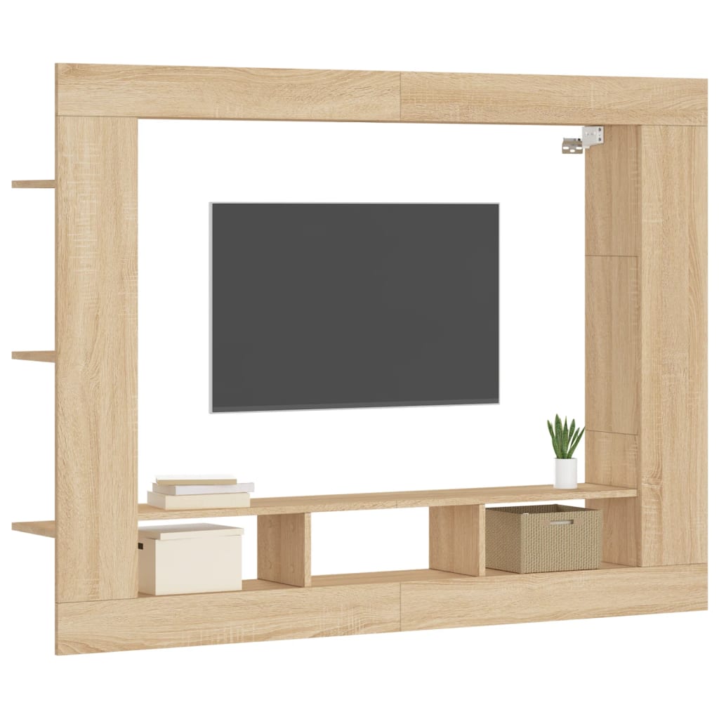 Tv-Benk Sonoma Eik 152X22X113 Cm Konstruert Tre