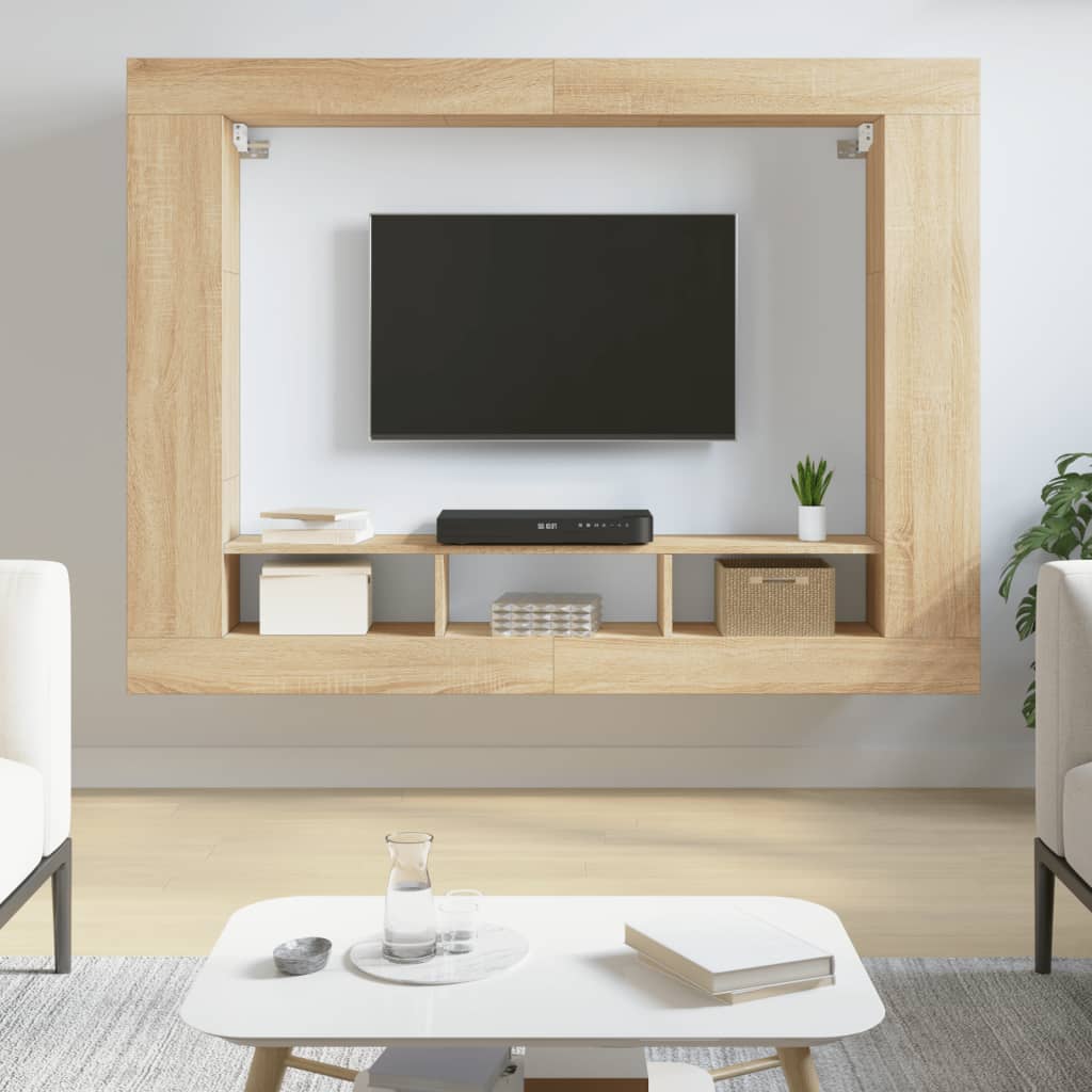 Tv-Benk Sonoma Eik 152X22X113 Cm Konstruert Tre