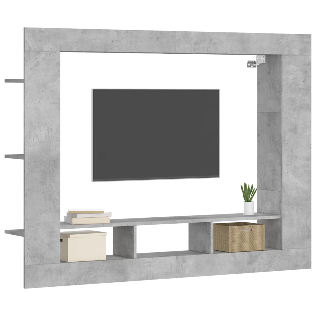 Tv-Benk Betonggrå 152X22X113 Cm Konstruert Tre