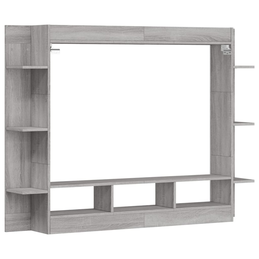 Tv-Benk Grå Sonoma 152X22X113 Cm Konstruert Tre
