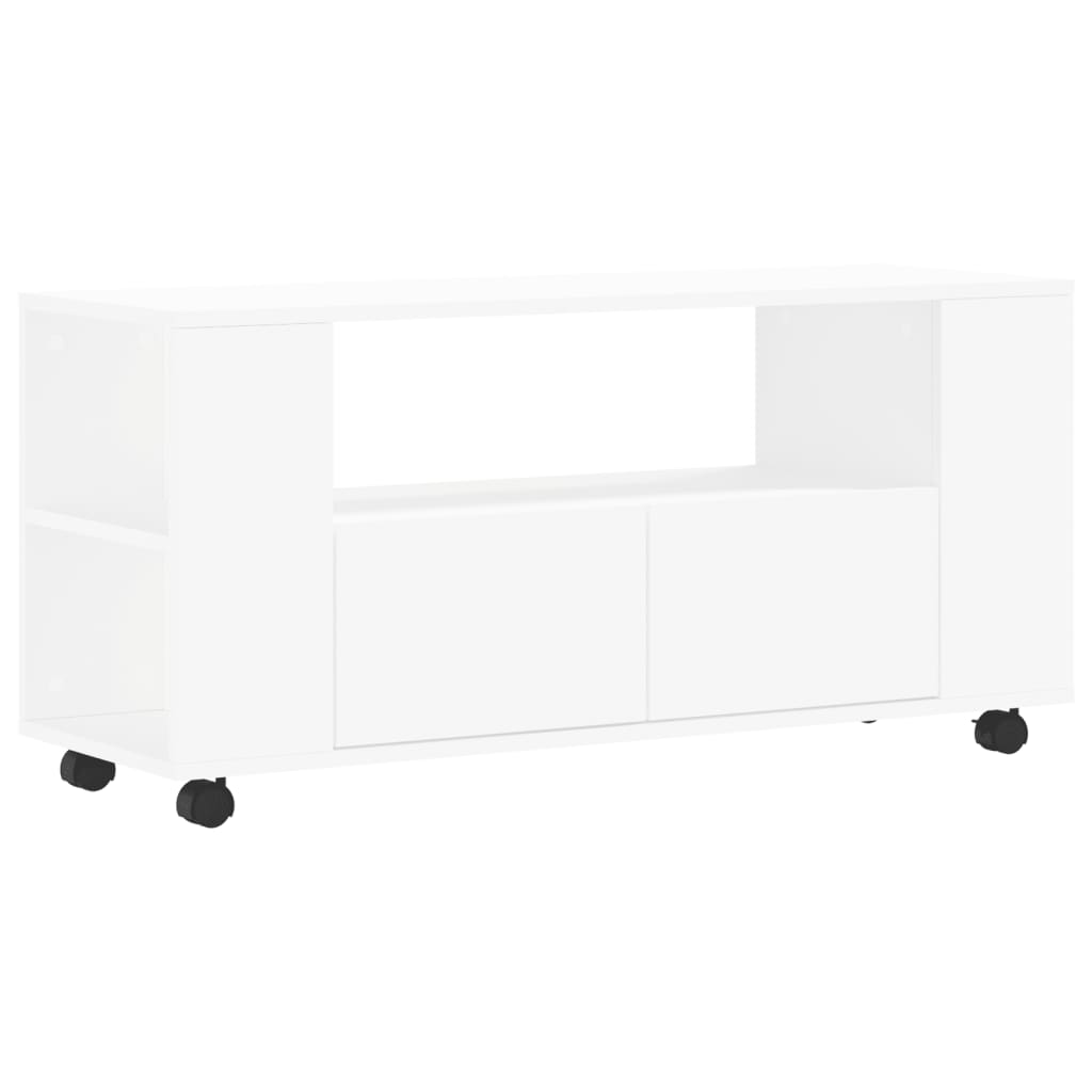 Tv-Benk Hvit 102X34,5X43 Cm Konstruert Tre