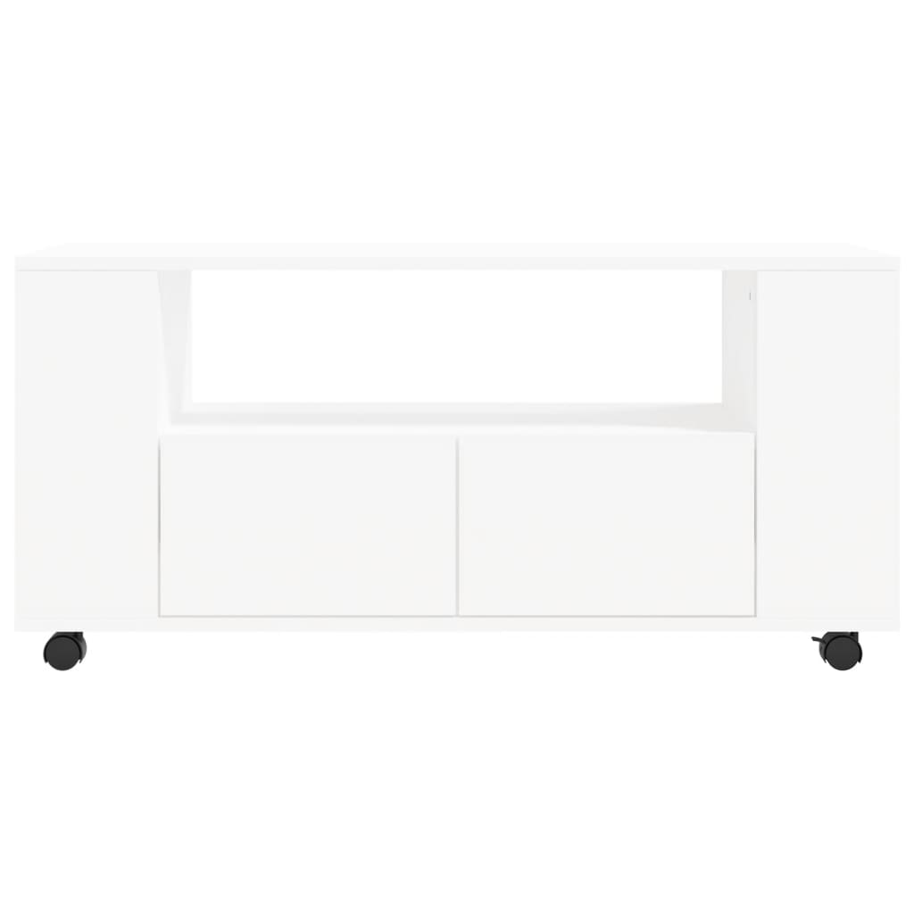 Tv-Benk Hvit 102X34,5X43 Cm Konstruert Tre