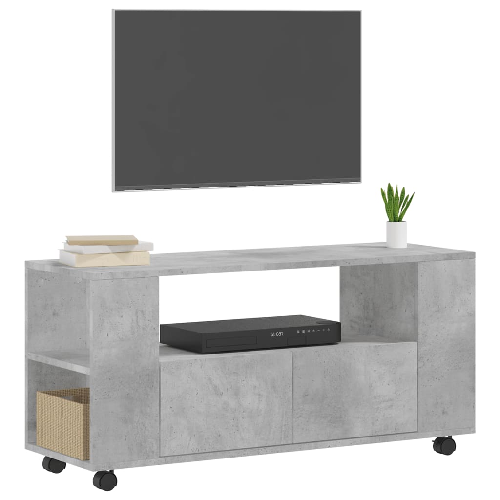 Tv-Benk Betonggrå 102X34,5X43 Cm Konstruert Tre
