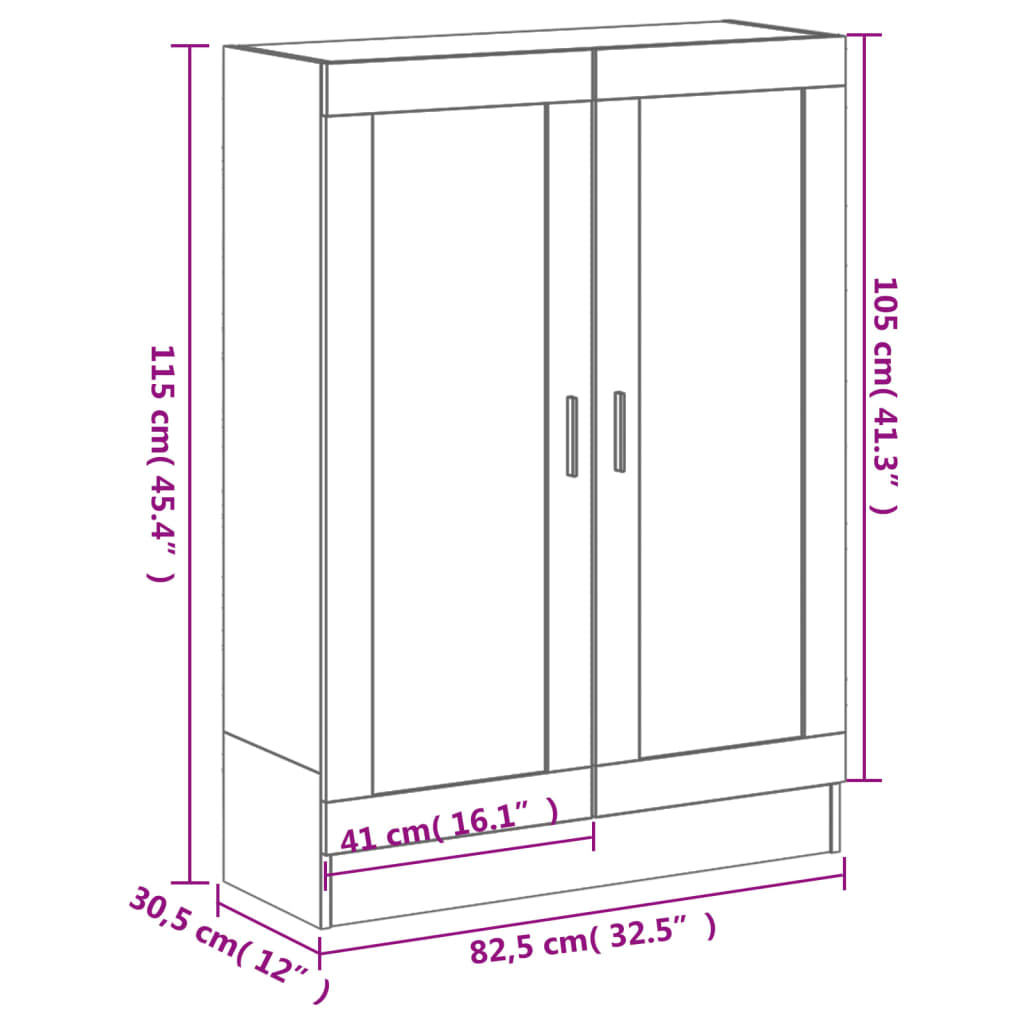 Bokhylle Brun Eik 82,5X30,5X115 Cm Konstruert Tre