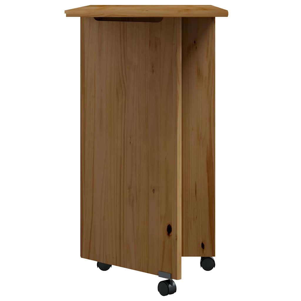 Rulleskap Med Skrivebord Moss Honningbrun Heltre Furu