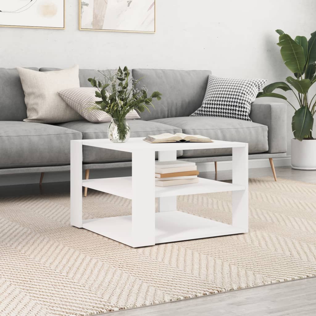Salongbord Hvit 59,5X59,5X40 Cm Konstruert Tre