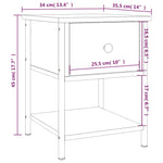 Nattbord Svart 34X35,5X45 Cm Konstruert Tre