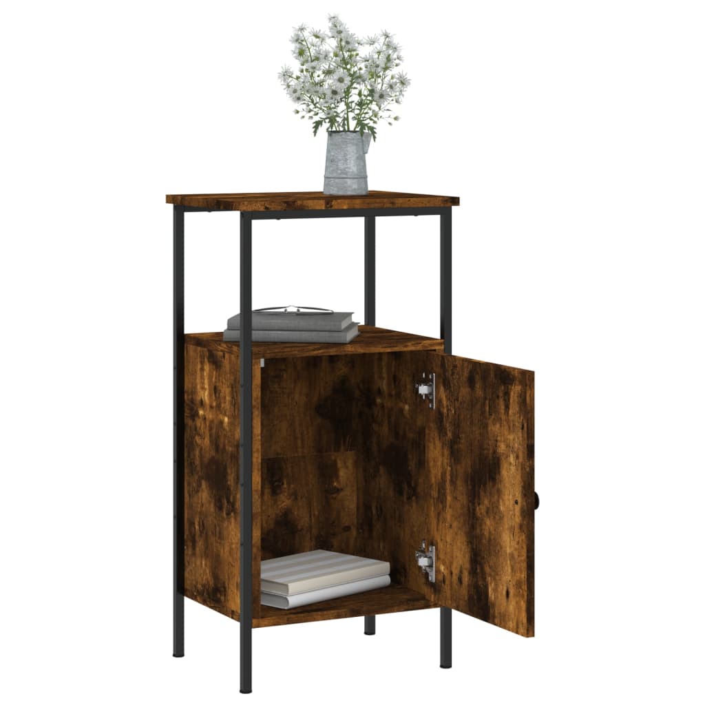 Nattbord 2 Stk Røkt Eik 41X31X80 Cm Konstruert Tre