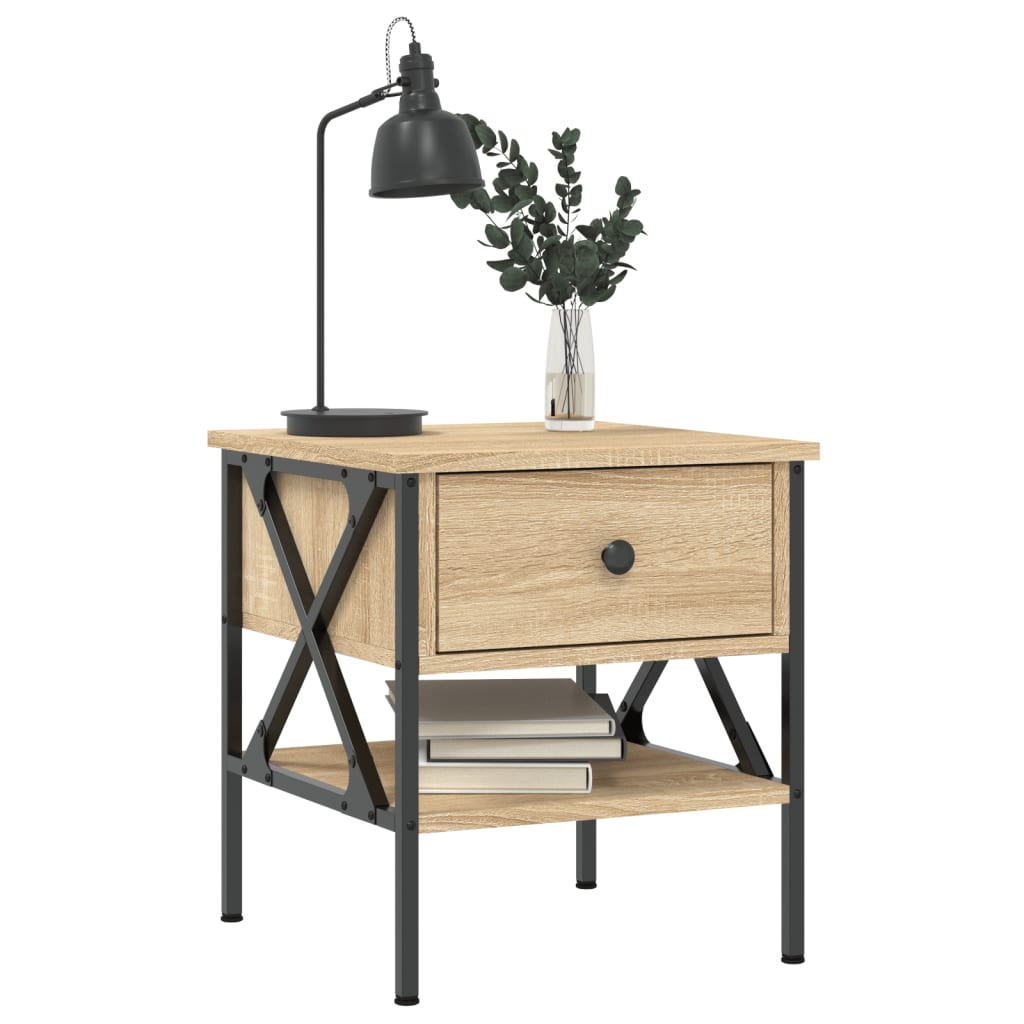 Nattbord Sonoma Eik 40X42X45 Cm Konstruert Tre