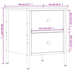Nattbord Sonoma Eik 40X42X50 Cm Konstruert Tre