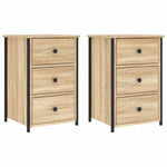Nattbord 2 Stk Sonoma Eik 40X36X60 Cm Konstruert Tre