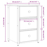 Nattbord 2 Stk Sonoma Eik 40X36X60 Cm Konstruert Tre