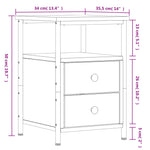Nattbord Sonoma Eik 34X35,5X50 Cm Konstruert Tre