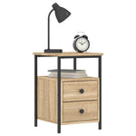 Nattbord 2 Stk Sonoma Eik 34X35,5X50 Cm Konstruert Tre