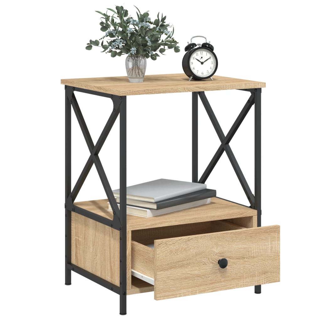 Nattbord 2 Stk Sonoma Eik 50X41X65 Cm Konstruert Tre