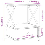 Nattbord 2 Stk Sonoma Eik 50X41X65 Cm Konstruert Tre