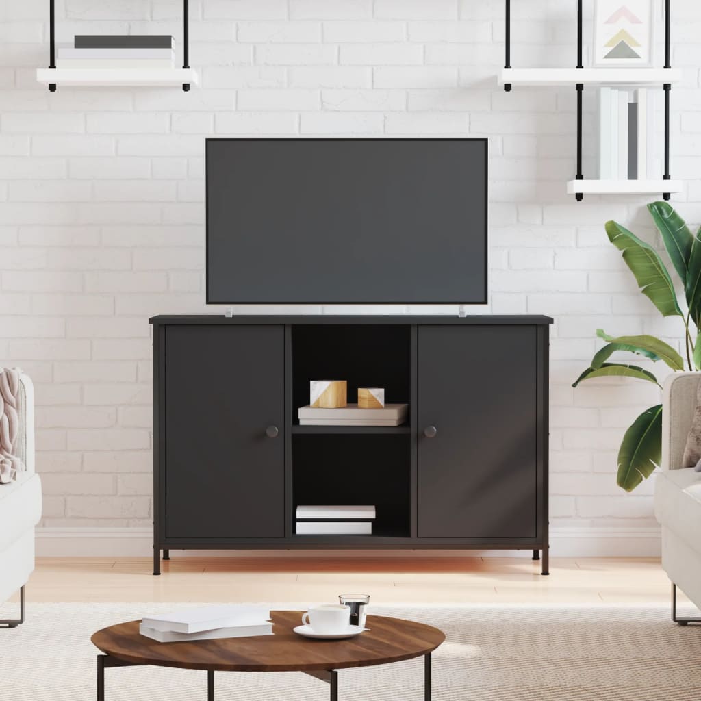 Tv-Benk Svart 100X35X65 Cm Konstruert Tre