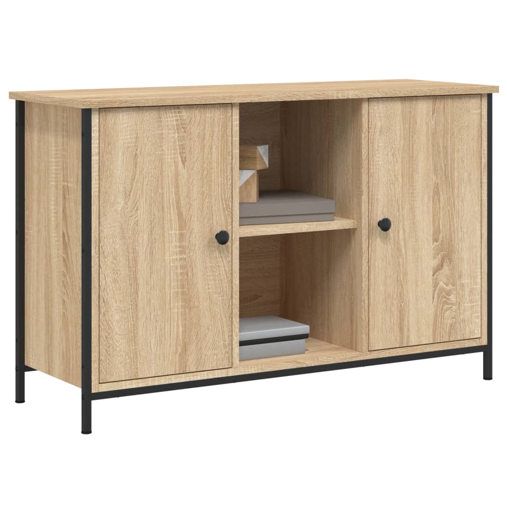 Tv-Benk Sonoma Eik 100X35X65 Cm Konstruert Tre