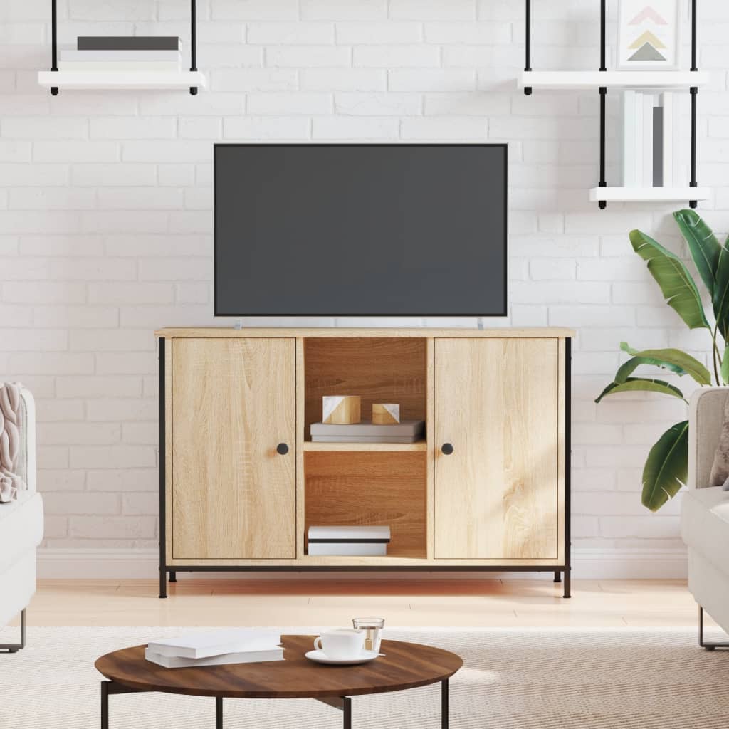 Tv-Benk Sonoma Eik 100X35X65 Cm Konstruert Tre