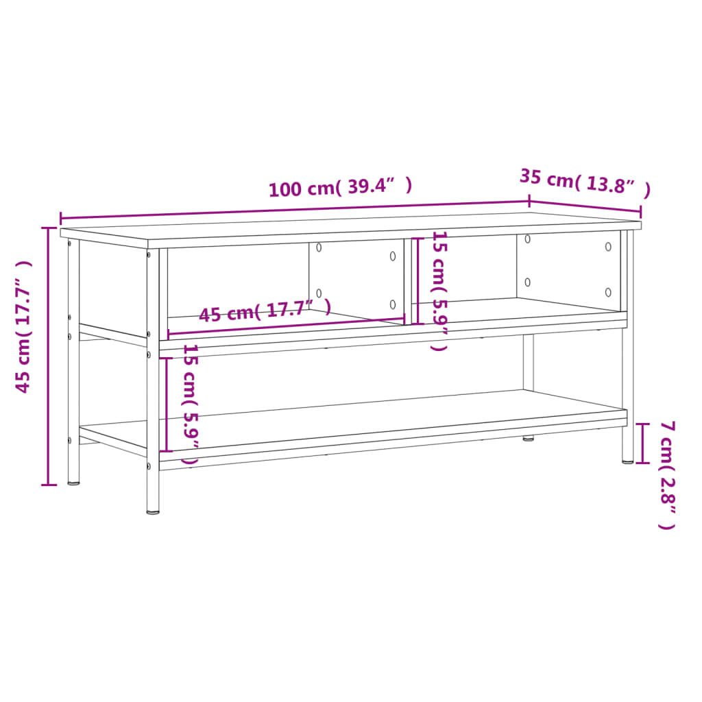 Tv-Skap Sonoma Eik 100X35X45 Cm Konstruert Tre