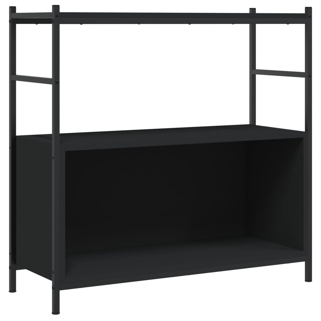 Bokhylle Svart 80X30X78,5 Cm Konstruert Tre Og Jern