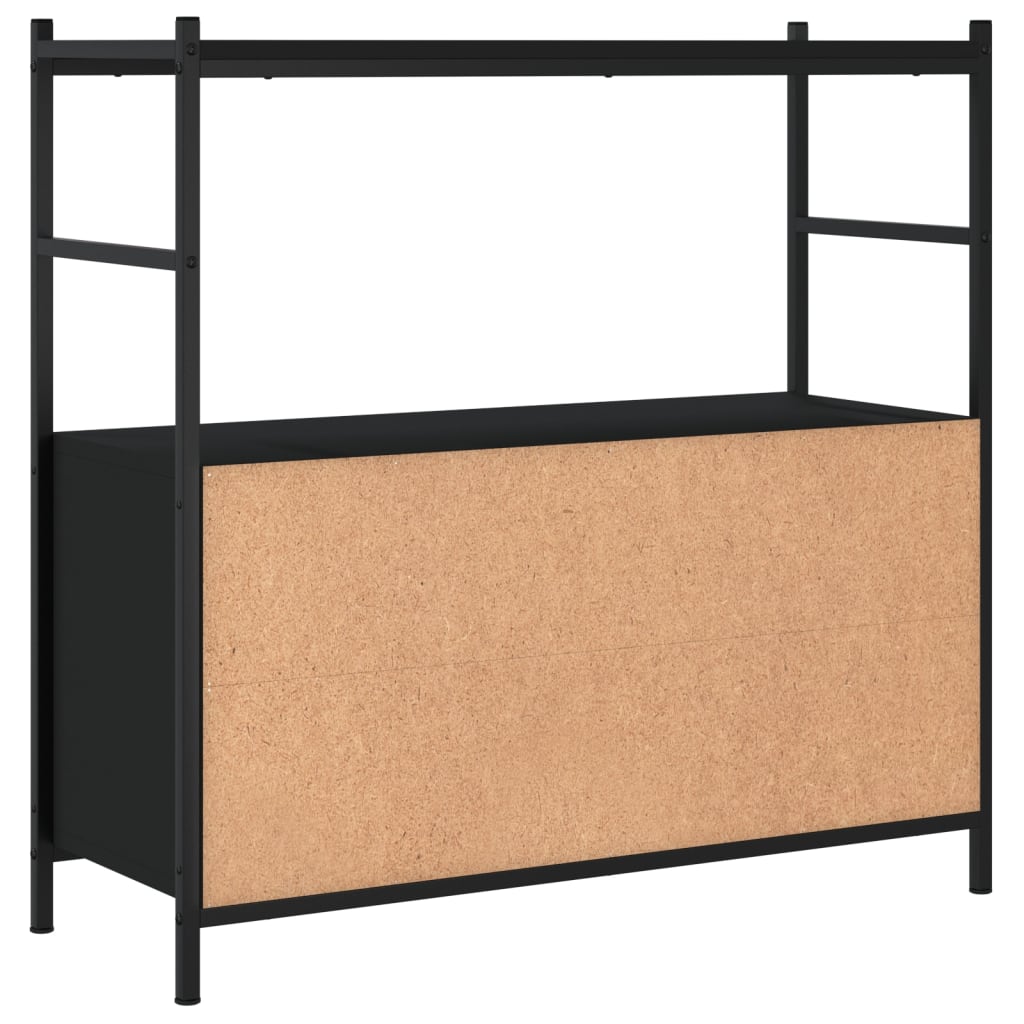 Bokhylle Svart 80X30X78,5 Cm Konstruert Tre Og Jern